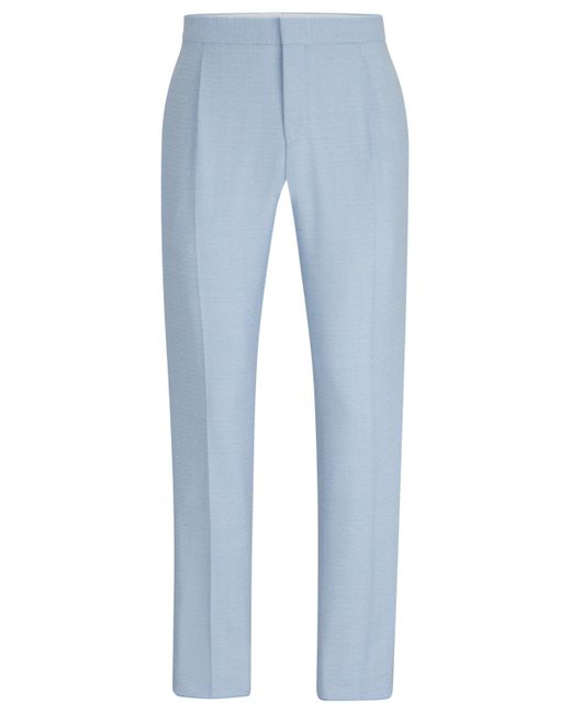 HUGO Slim-Fit Hose aus Stretch-Gewebe in Mouliné-Optik in Blue für Herren