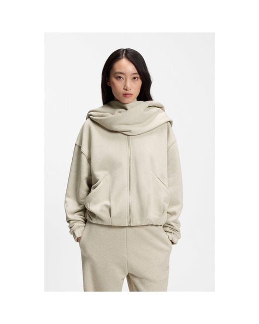 Boss Natural Loose-Fit Zip-Up Sweatshirt