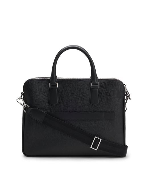 Boss Slanke Aktetas Van Italiaans Leer Met Reliëflogo in het Black voor heren