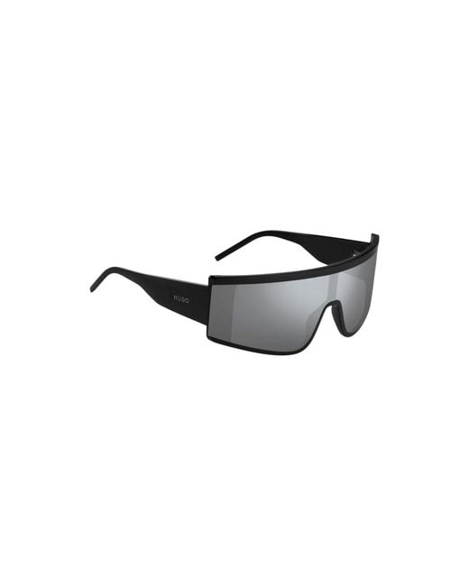 HUGO Black Shield Sunglasses With Logo for men