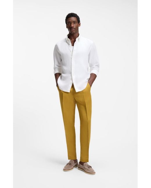 Camicia Button-Down Regular-Fit di Boss in White da Uomo