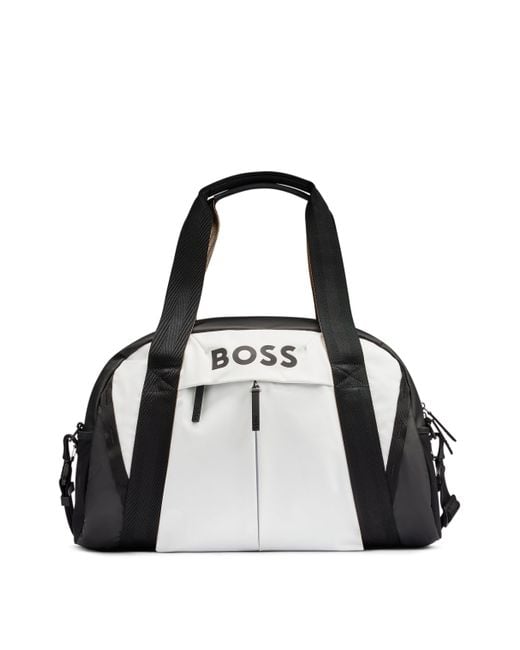 Boss Weekendtas Van Imitatieleer Met Logodetails in het Black voor heren