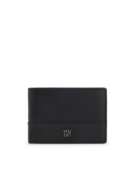 HUGO Geldbörse Aus Leder Mit Stack-Logo in Black für Herren