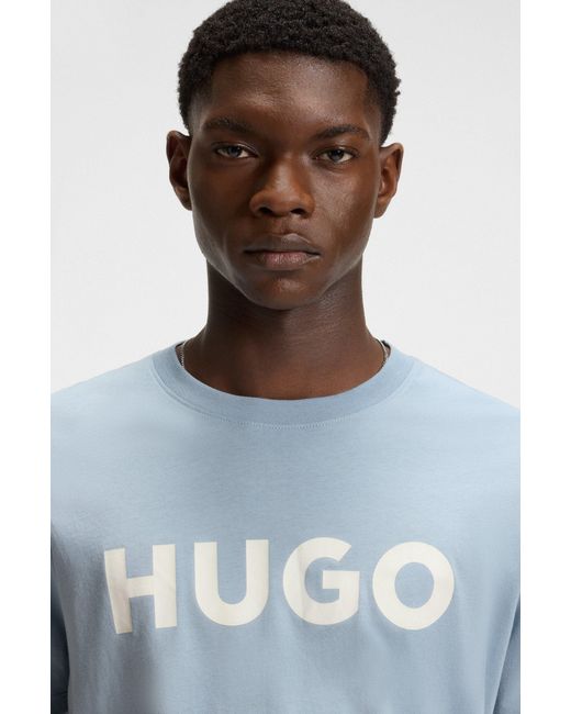 HUGO Light Blue Men's T-shirts Size L for men