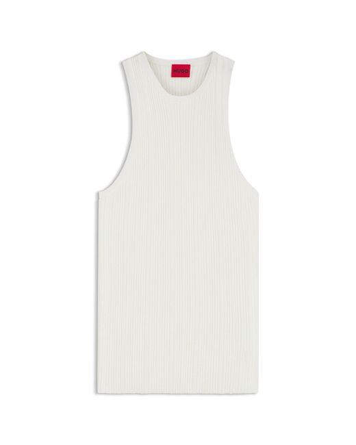 HUGO White Sleeveless Racer-Back Top