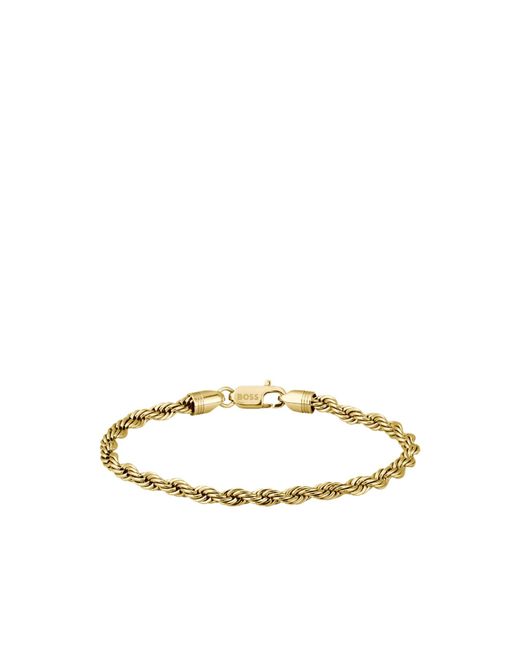 Boss Natural Tone Cuff With Rope-Style Chain for men
