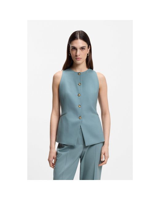 Boss Blue Slim-Fit Waistcoat