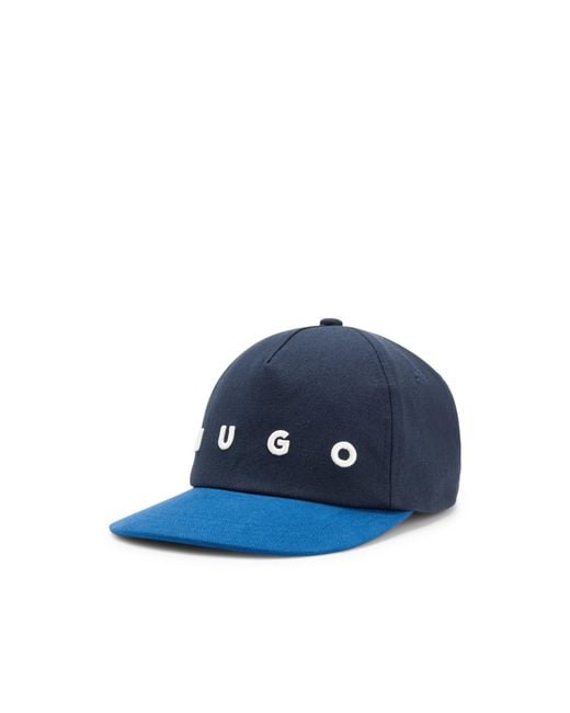 HUGO Blue Soft Cotton 5-Panel Cap With Snapback for men