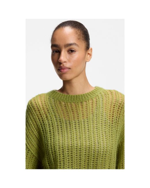 Boss Green Oversized-Fit Sweater With Open Knit