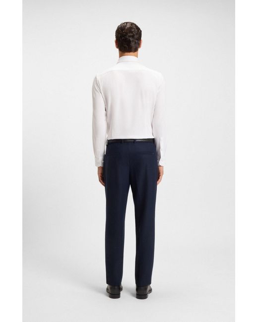 Boss Slim-Fit Overhemd Van Een Hoogwaardige Katoenmix Met Stretch in het White voor heren