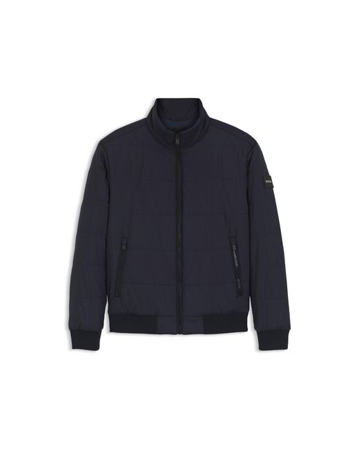 Boss Blue Water-Repellent Jacket With Logo Patch for men