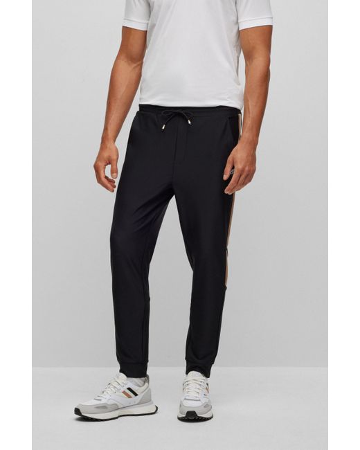 Boss Black X Matteo Berrettini Tracksuit Bottoms With Stripes And Logo for men
