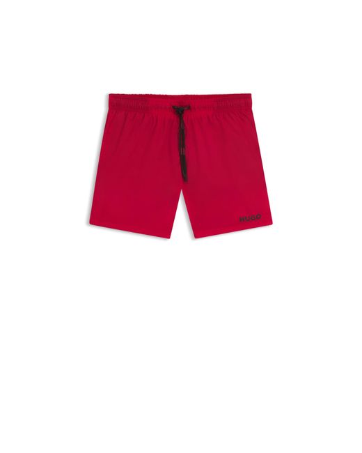 HUGO Red Swim Shorts With Logo Print for men