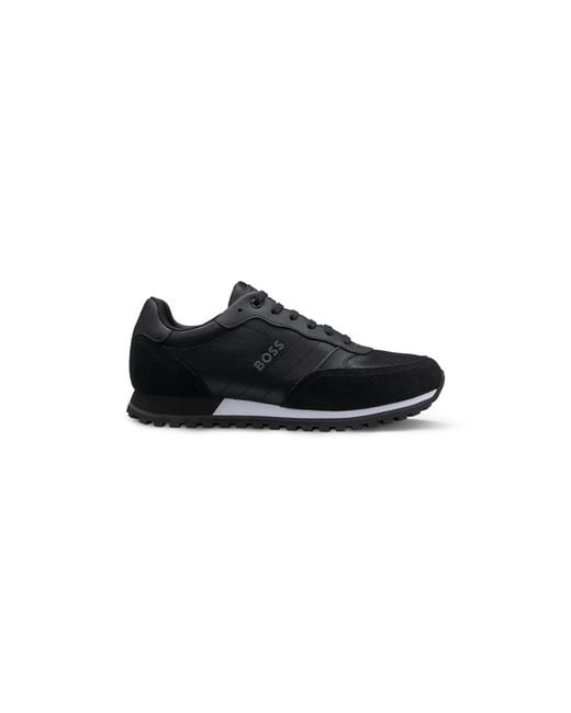 Boss Black Parkour L Running Style Trainers In Mixed Materials With Logo Details for men