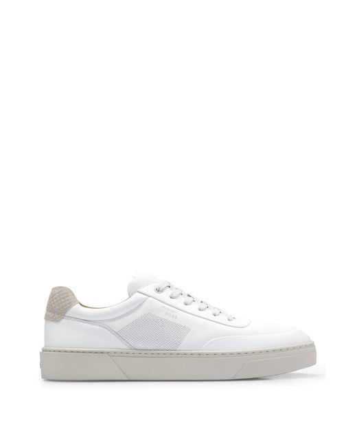Boss White Porsche X Leather Trainers With Special Branding for men