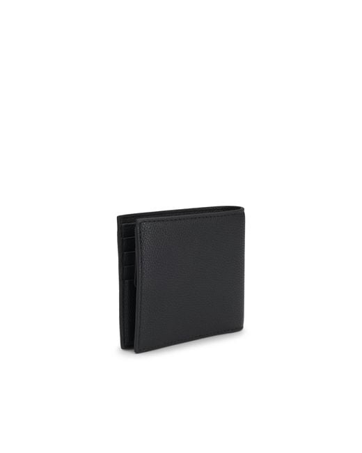 Boss Black Grained Faux-Leather Wallet With Signature-Stripe Trim for men