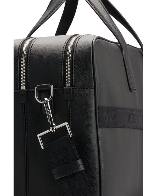 Boss Black Double Document Case With Branded Webbing Trims for men