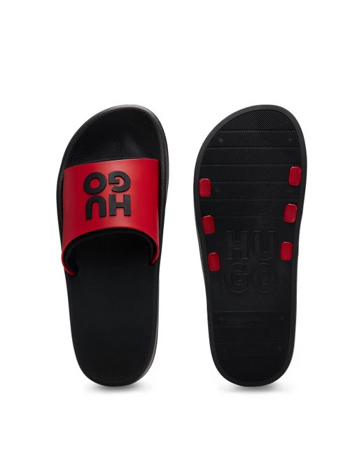HUGO Red Slides With Logo-branded Straps for men