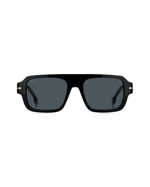 Boss Sonnenbrille aus schwarzem Acetat mit charakteristischen Metalldetails in Black für Herren