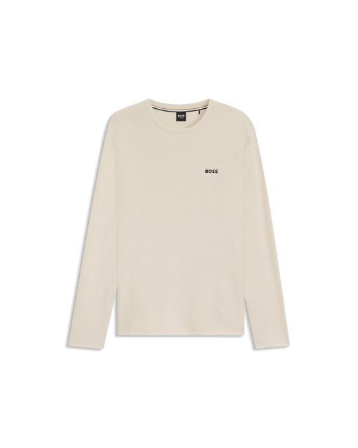 Boss Natural Ottoman Pyjama T-Shirt With Embroidered Logo for men
