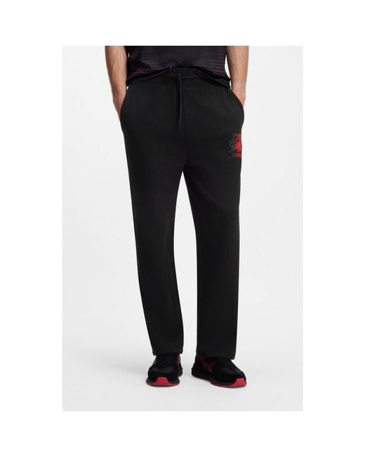 HUGO Black X Rb Tracksuit Bottoms With Bull Motif for men