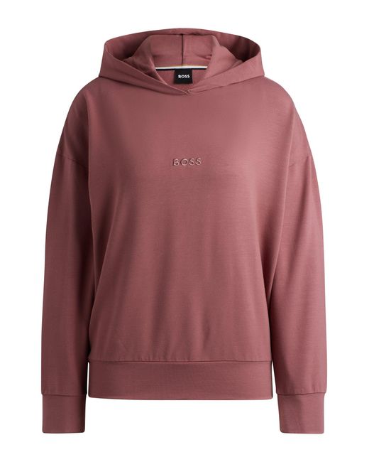 Boss French-terry Hoodie With Embroidered Logo