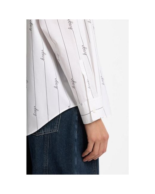 HUGO White Oversized-Fit Blouse