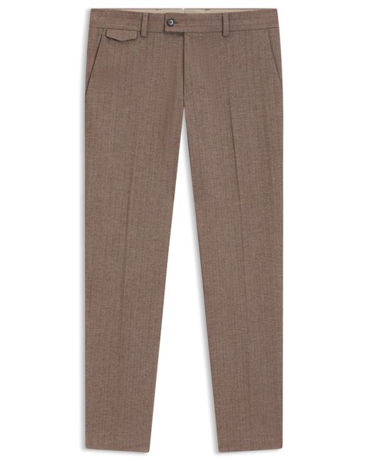 Boss Tapered-Fit Hose Aus Baumwoll-Mix Mit Kaschmir Und Elasthan in Brown für Herren
