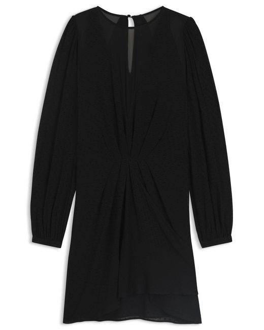 Boss Black Gepunktetes Kleid Mit Drapierungen