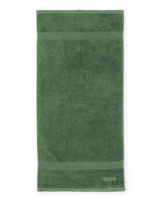 Boss Green Logo Bath Towel In Aegean Cotton