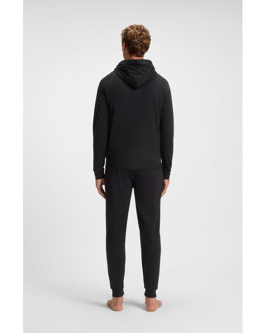 Boss Jack Van Katoenen Sweatstof Met Logo En Streep in het Black voor heren