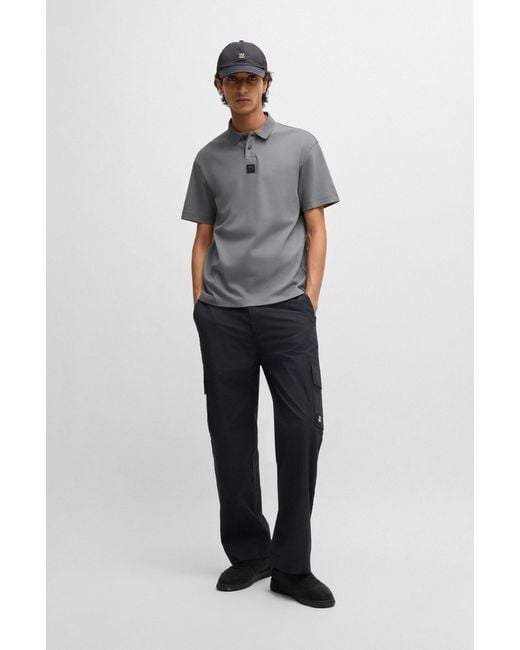 HUGO Blue Light Grey Men's Polo Shirts Size M for men