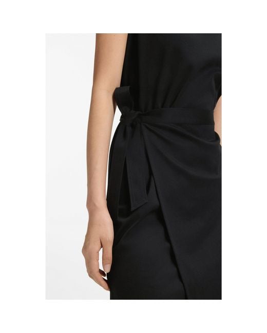 Boss Black Mercerised-Cotton Dress With Cowl Neckline