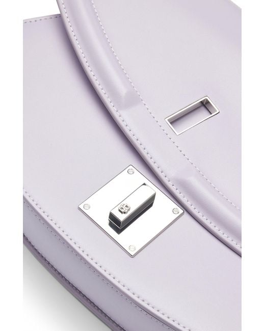 Boss Purple Ariell Leather Shoulder Bag With Signature Hardware