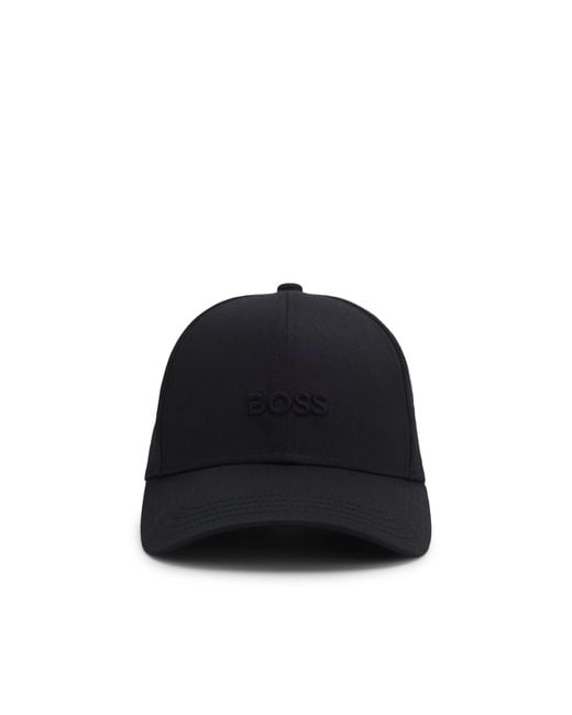 Boss Black Cotton-Twill Cap With Tonal Embroidered Logo