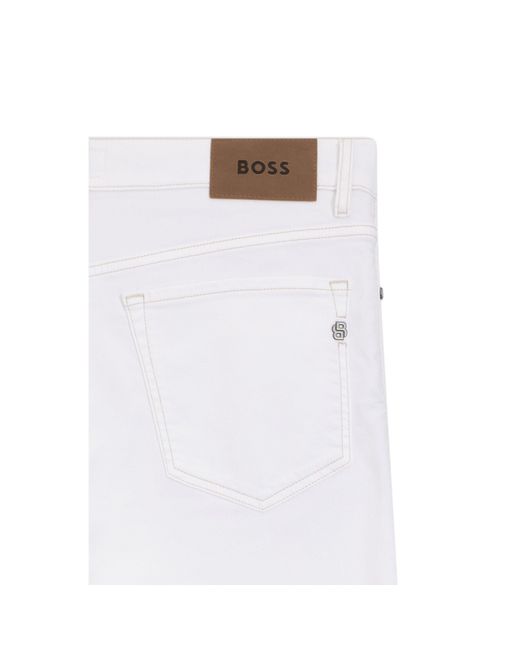 Boss White Five-Pocket Jeans for men