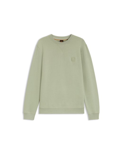 Boss Green Cotton-Terry Sweatshirt With Logo Patch for men
