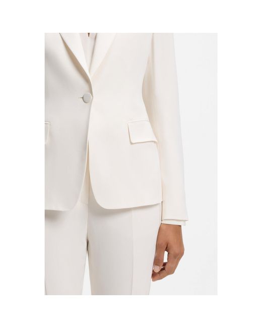 Boss White Slim-Fit Blazer With Single-Button Closure