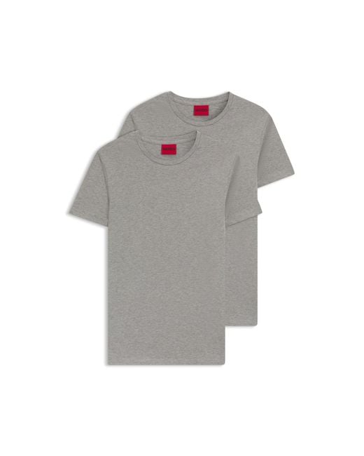 HUGO Gray Two-Pack Of Slim-Fit T-Shirts for men