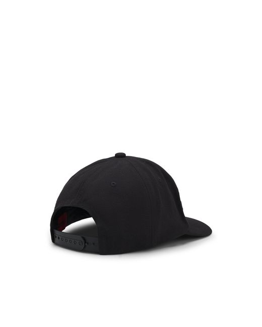HUGO Black Soft Cotton 5-Panel Cap With Snapback for men