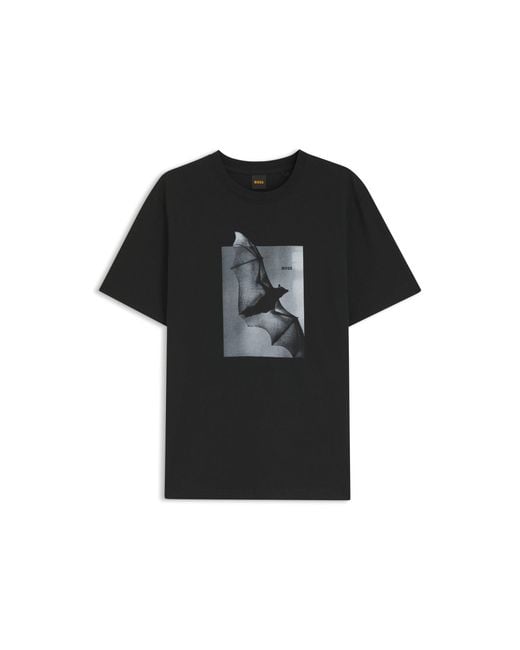 Boss Black Cotton-Jersey T-Shirt With Graphic Artwork for men