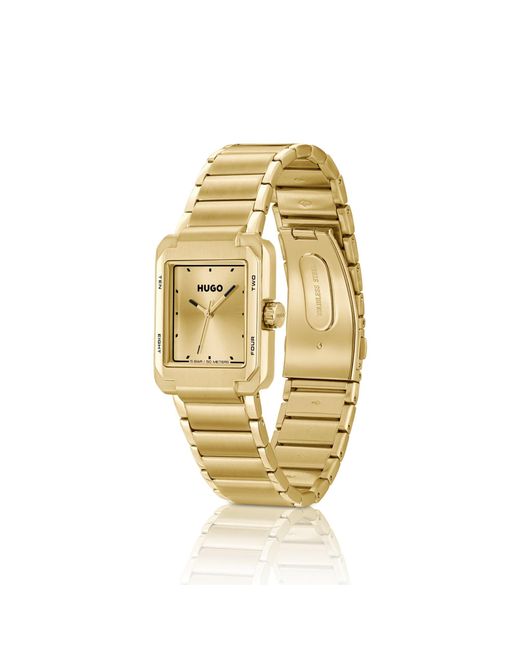 HUGO Metallic Tone Watch With Link Bracelet for men