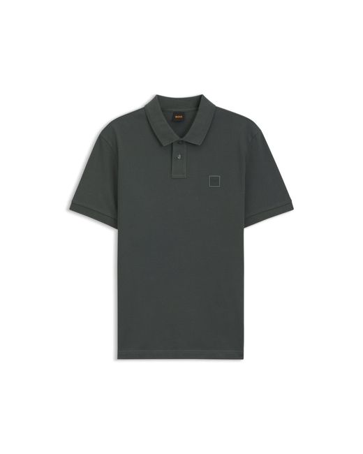 Boss Green Stretch-Cotton Slim-Fit Polo Shirt With Logo Patch for men