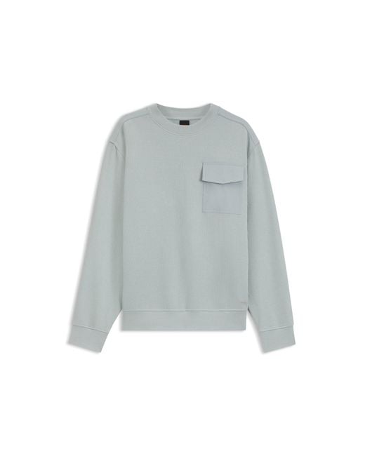 Boss Gray Relaxed-Fit Sweatshirt for men