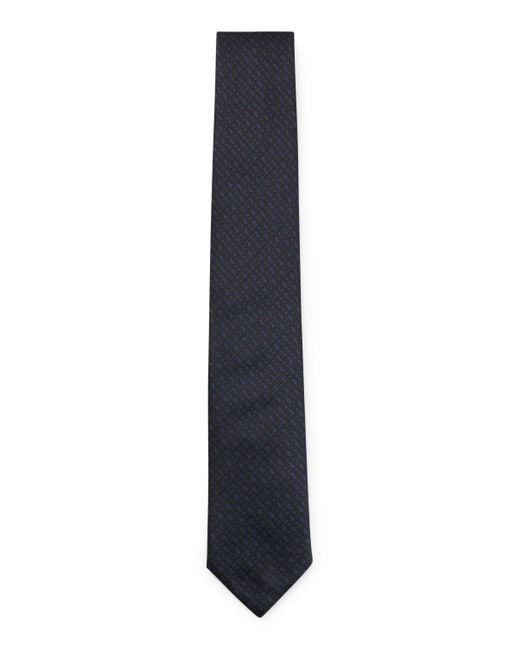 Boss Krawatte aus reiner Seide mit Jacquard-Monogrammen in Blue für Herren