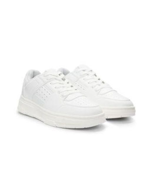 Baskets En Similicuir Avec Finitions En Mesh HUGO pour homme en coloris White
