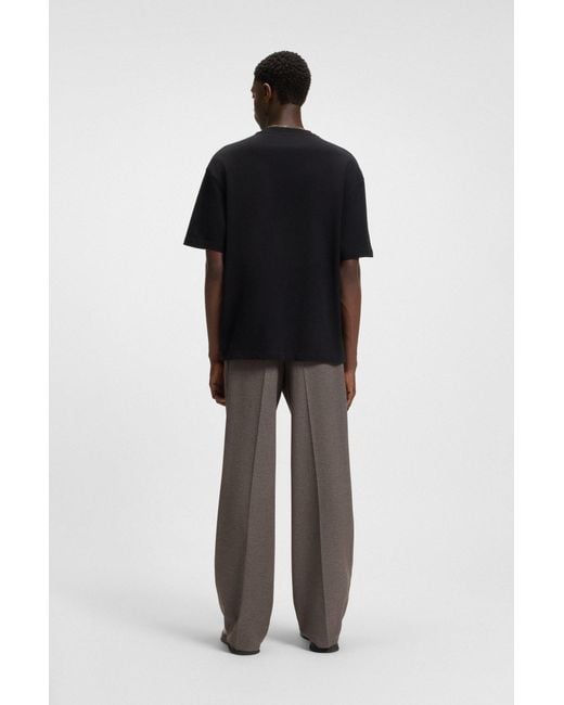 HUGO Modern-Fit Twill Broek Van Moulinégaren Met Stretch in het Gray voor heren