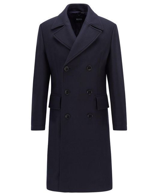 navy blue double breasted coat