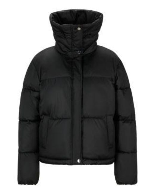 Doudoune déperlante avec patch logo HUGO en coloris Black