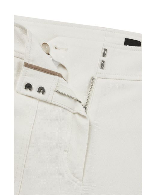 Pantalon droit en coton mélangé Boss en coloris White